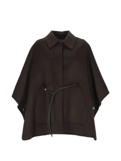 Agnona belted cape-style coat Brown TM1201AD7036686