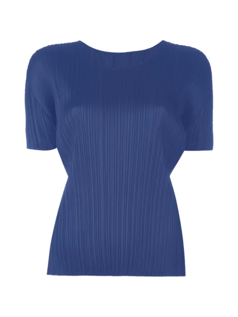 Pleats Please Issey Miyake pleated short-sleeve t-shirt Blue PP68JK11272