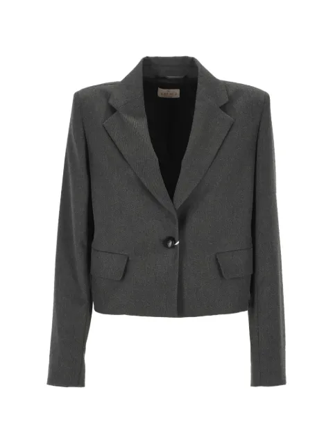 Marella single-breasted crop blazer Grey 2625046081200357004