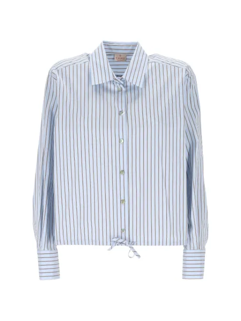 EMME striped drawstring shirt Blue 2625116024200154002
