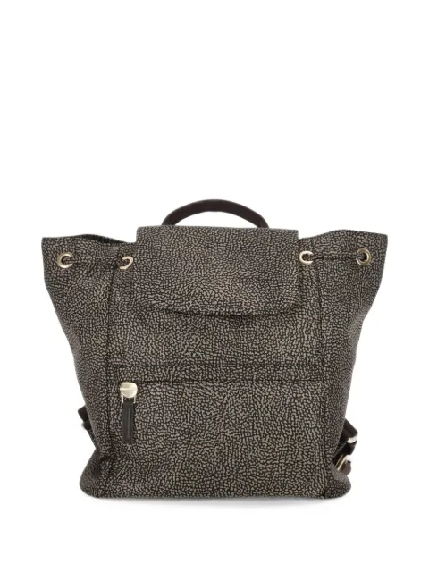 Borbonese eyelet-embellished drawstring backpack Brown 91010347X95