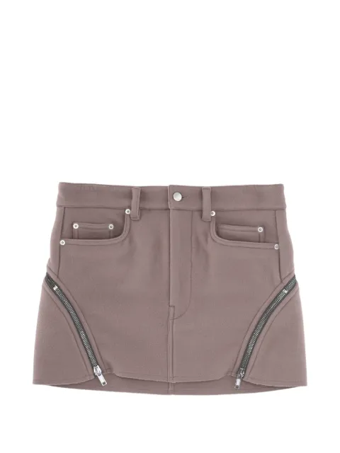 Rick Owens zip-detail wool mini skirt Pink RP02F5362WMT23