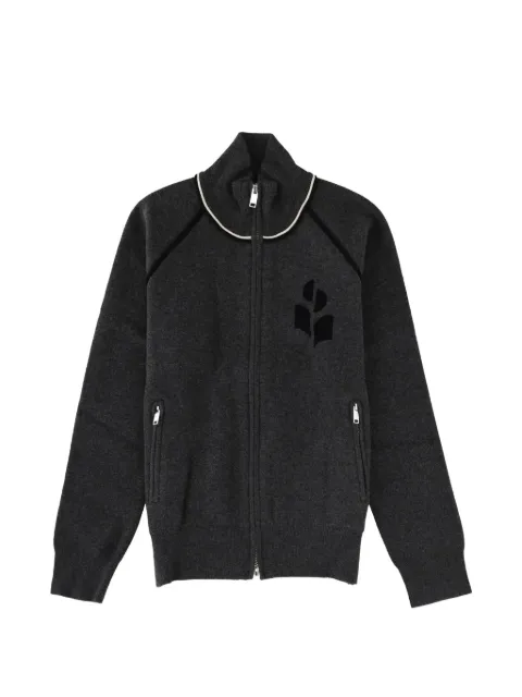 MARANT ÉTOILE Sergio logo-embroidered zip-up cardigan Grey CA0166FAD1L11E