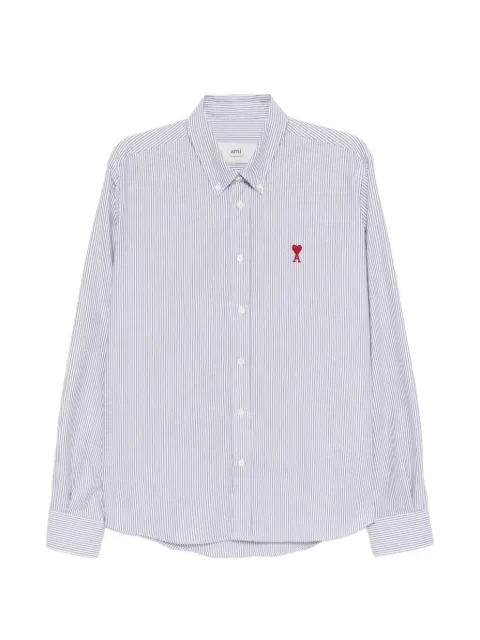 AMI Paris Ami de Coeur striped shirt Blue BFUSH063CO0087