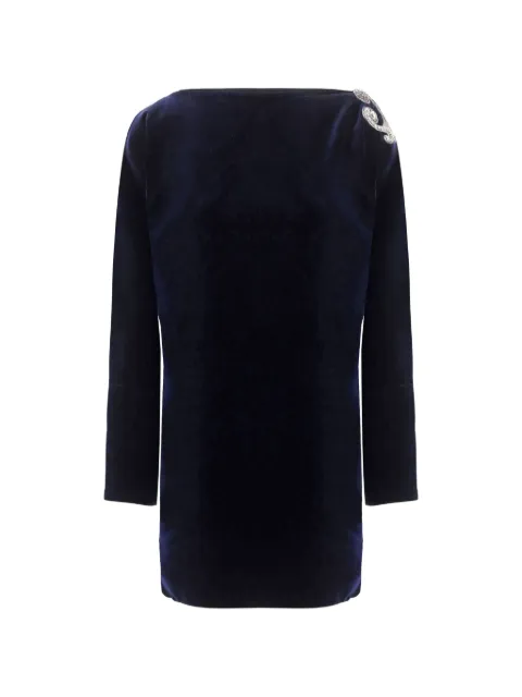 Versace embroidered velvet mini dress Blue 10266771A19180