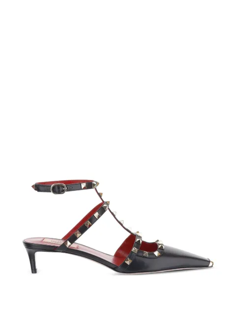 Valentino Garavani Rockstud court shoes in kid leather 40mm Black 9W2S0PV0WZD