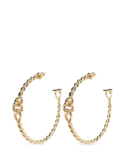 Ferragamo Twisted chain Gancini hoop earrings (L) Gold 760995001