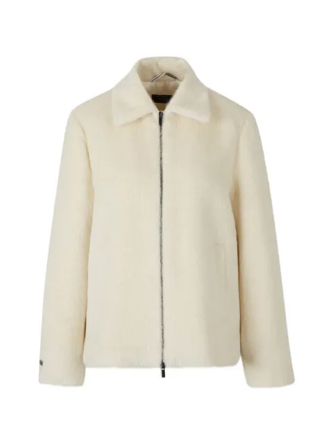 Peserico zip-up faux-fur jacket Neutrals S2112208434