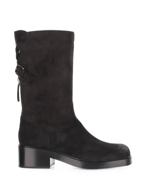 Sartore buckle-detail suede ankle boots Black SR5030