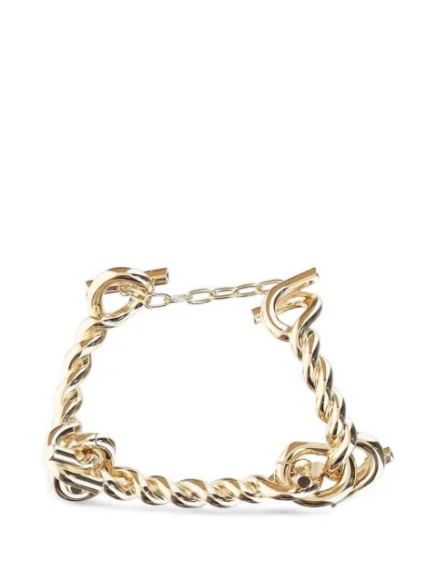 Ferragamo Gancini twisted bracelet (L) Gold 760993001