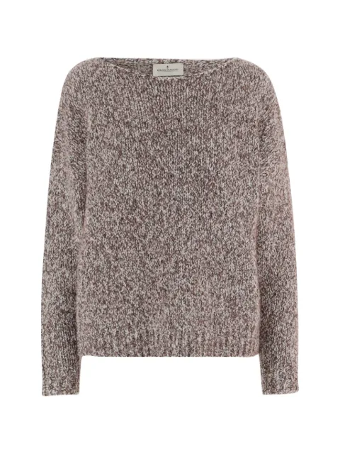 Bruno Manetti crew-neck chunky-knit sweater Brown S2H100