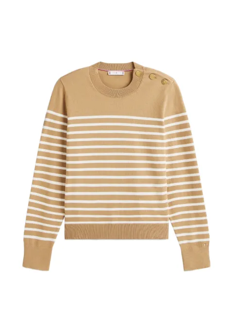 Tommy Hilfiger striped button-detail sweater Neutrals FWW0WW47305