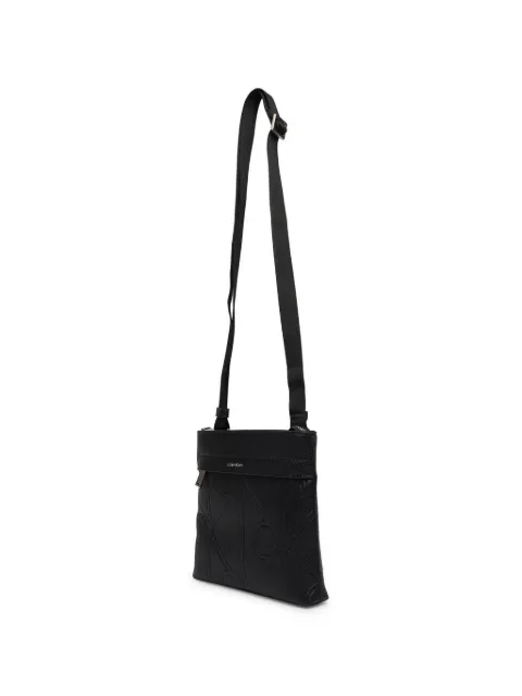 Calvin Klein logo-embossed messenger bag Black LV04D3370GUB1