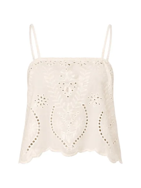 Natalie Martin Fern broderie-anglaise top Neutrals CE247SS2612
