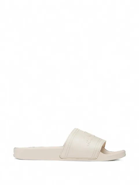 Les Deux Wilton logo-embossed slides Neutrals 1001689215
