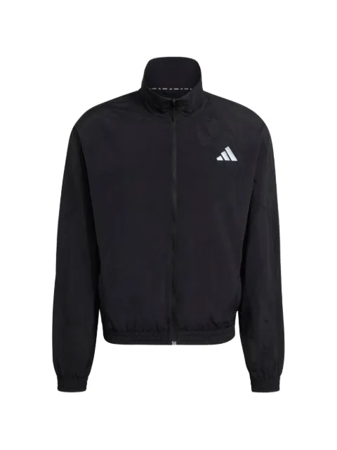 adidas logo-print zip-up jacket Black KA0329