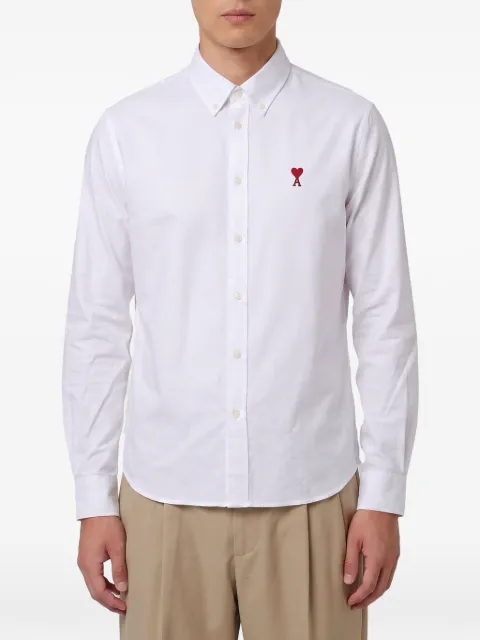 AMI Paris white cotton shirt with Ami de Coeur White BFUSH063CO0031
