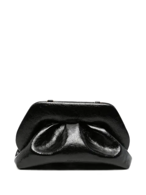 Themoirè crinkled-effect ruched clutch bag Black 262WTMBM0CVFL