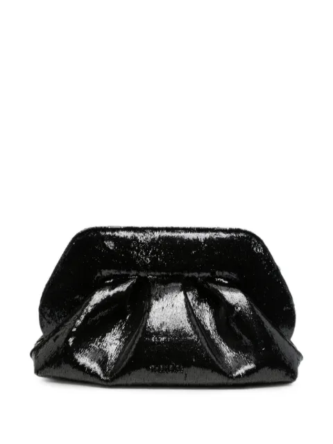 Themoirè sequin-embellished ruched clutch bag Black 262WTMBM0OSLU