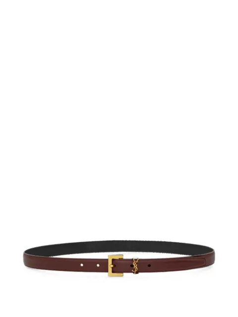 Saint Laurent Cassandre thin leather belt Red 554465BOO0W