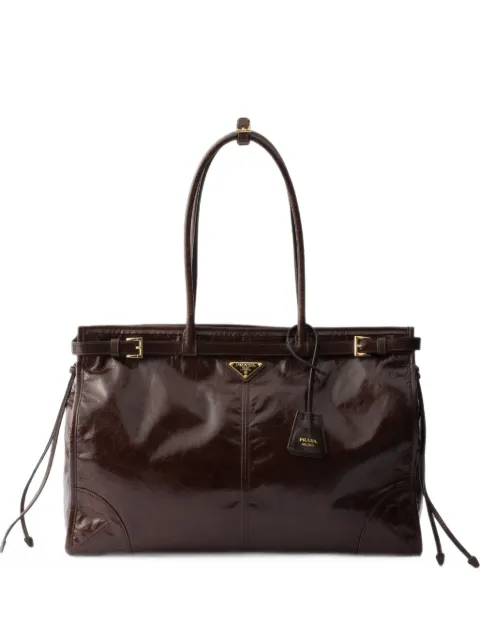 Prada Bonnie extra-large leather bag Brown 1BA439VOOM2CYR