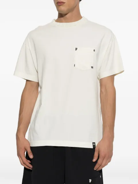 Palm Angels logo-print pocket T-shirt Neutrals PAMAA005JR002