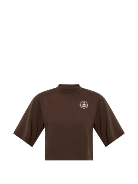 Palm Angels oversized cropped T-shirt Brown PAWAA003JR003603B