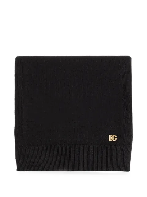 Dolce & Gabbana DG logo cashmere scarf Black FXR30TJBW2L