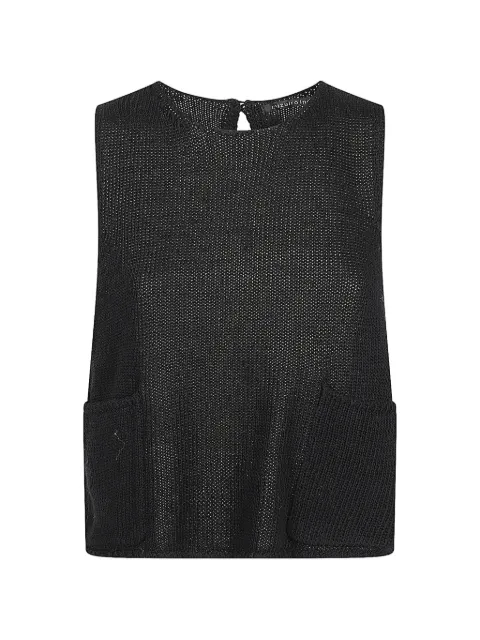 mizuiro ind tape-yarn knitted top Black 122006199