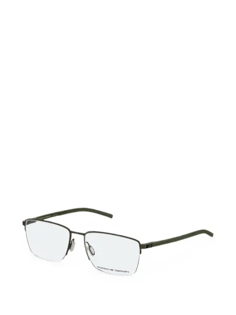 Porsche Design rectangle-frame semi-rimless glasses Green P875757D000