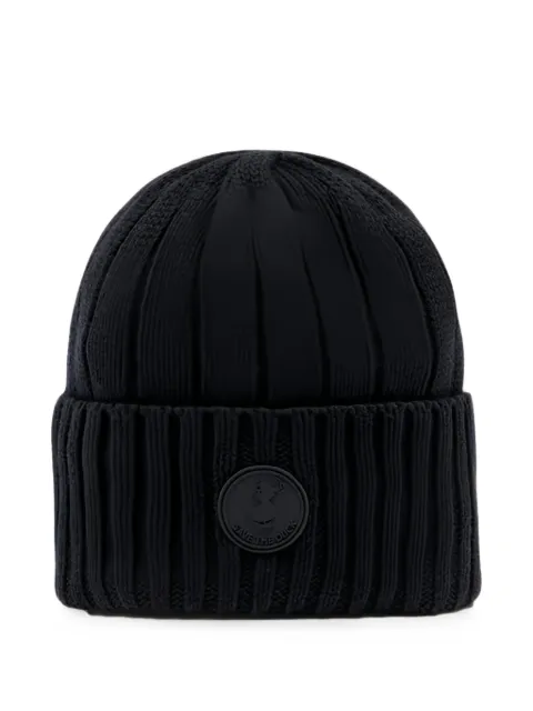 Save The Duck logo-patch beanie hat Black JY1422UCOTT21097