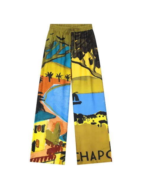 Fabienne Chapot Brent landscape-print trousers Yellow BRENT