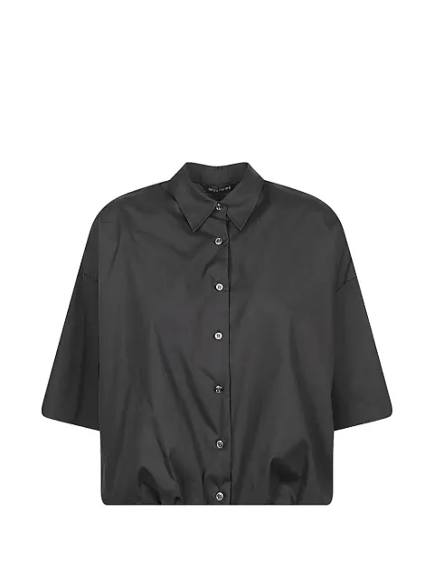 mizuiro ind balloon-silhouette gathered shirt Black 123013799