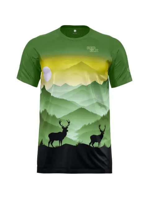 REDELK mountain-print crew-neck T-shirt Green M54R018TS