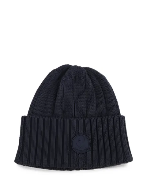 Save The Duck logo-patch beanie hat Blue JY1422UCOTT21097
