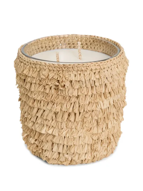 IBELIV medium Vanilla Dream raffia-trimmed candle Neutrals VANILLADREAMMEDIUM