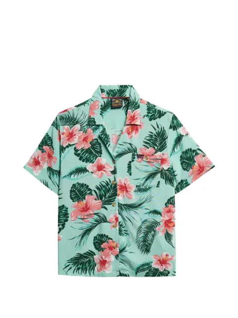 Superdry Beach Resort floral-print shirt Green W4010419A2KL