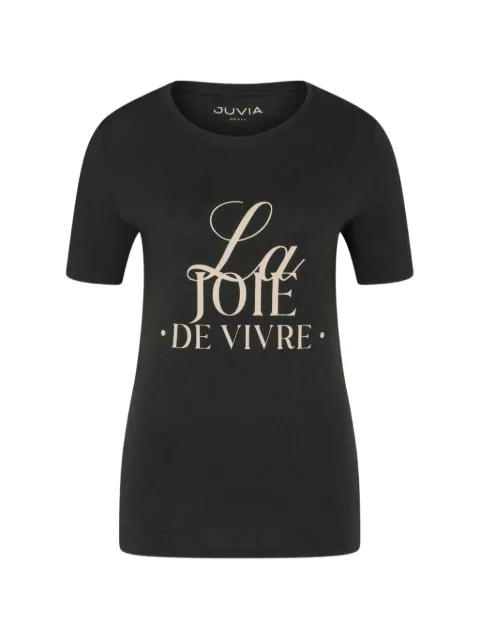 Juvia Christina slub-texture T-shirt Black 81024430