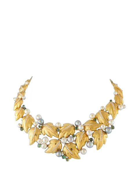 Chaumet Foliage diamond and pearl necklace Gold CH02080626
