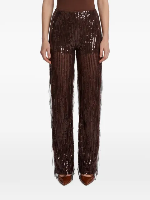Federica Tosi sequin-embellished high-waisted trousers Brown 30815314
