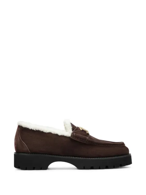 Valentino Garavani VLogo shearling-lined loafers Brown 9W2S0NF5KJD
