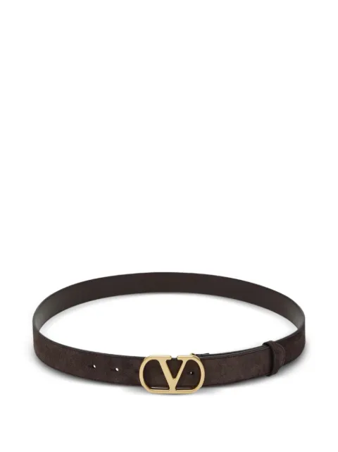 Valentino Garavani VLogo Signature suede belt Brown 9Y2T0SM3MXA