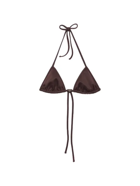 Prada Interlock fabric triangle bikini top Brown 70209S23113SV