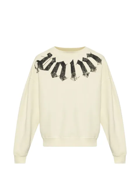 Palm Angels logo-print cotton sweatshirt Yellow PAMBA004FL0011910