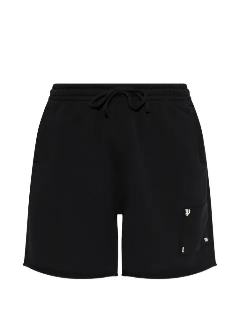 Palm Angels logo-patch drawstring shorts Black PAMCV003FL001
