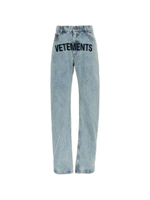 VETEMENTS logo-embroidered jeans Blue MH27DJ079LBF