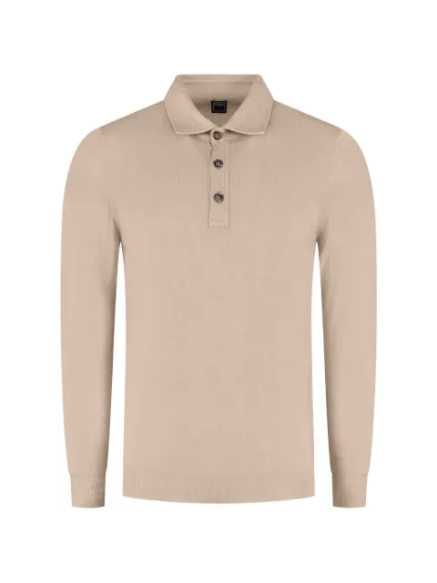 Fedeli long-sleeve polo shirt Neutrals MU0F705187
