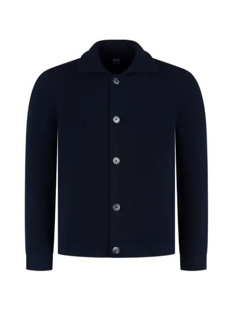 Fedeli button-up collared cardigan Blue MU00653112
