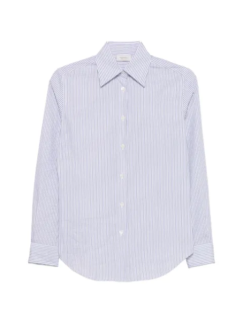 Mazzarelli vertical-stripe long-sleeve shirt White GEAC13527