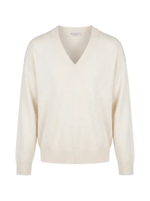 Brunello Cucinelli V-neck cashmere sweater Neutrals M12244412C2832